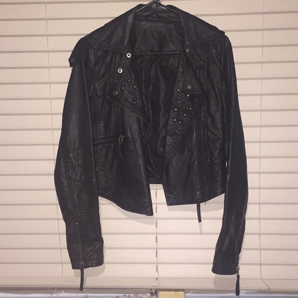 Black leather jacket